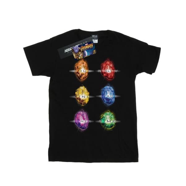 Marvel Girls Avengers Infinity War Infinity Stones Cotton T-Shirt Black 9-11 Years