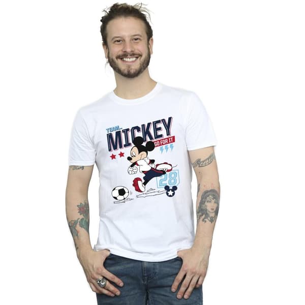 Disney Mens Mickey Mouse Team Mickey Football T-shirt