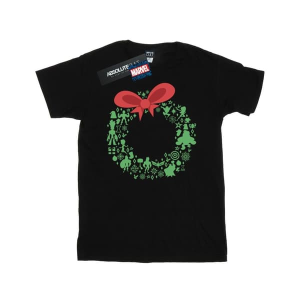 Marvel T-shirt i bomull med Avengers-julkrans för flickor