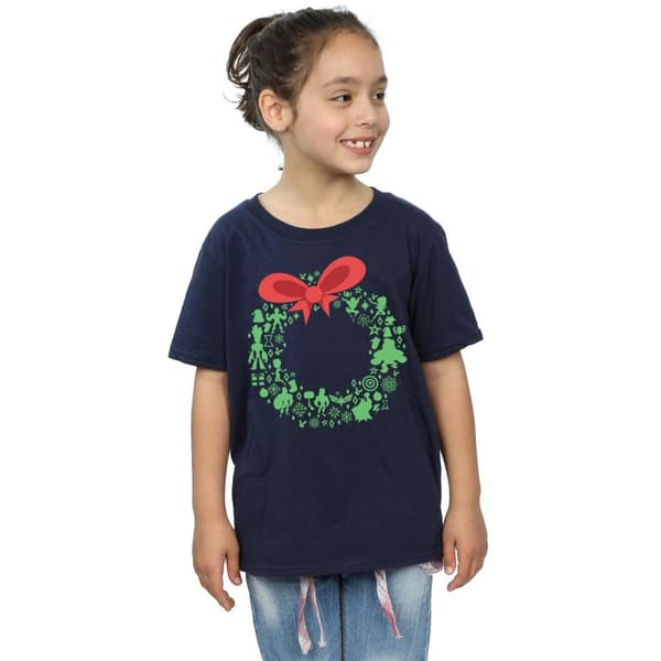 Marvel Girls Avengers Christmas Wreath Cotton T-Shirt