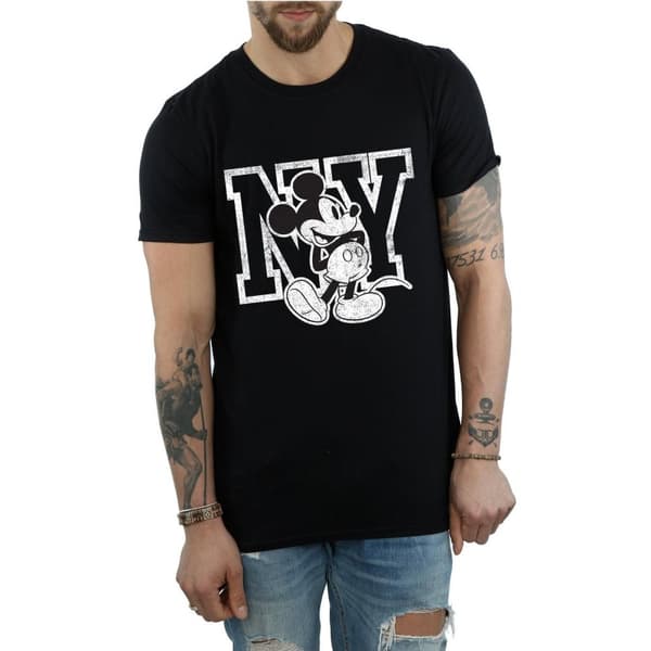 Disney Mens Musse Pigg NY Kicking T-shirt