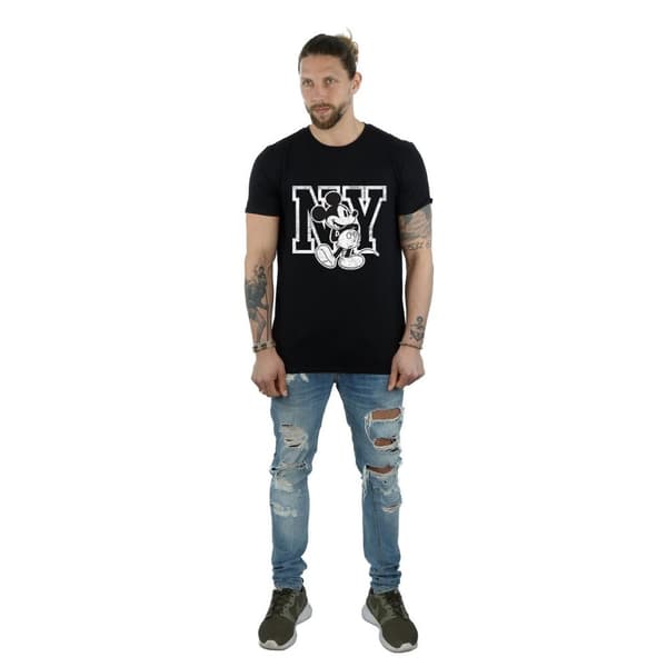 Disney Mens Musse Pigg NY Kicking T-shirt