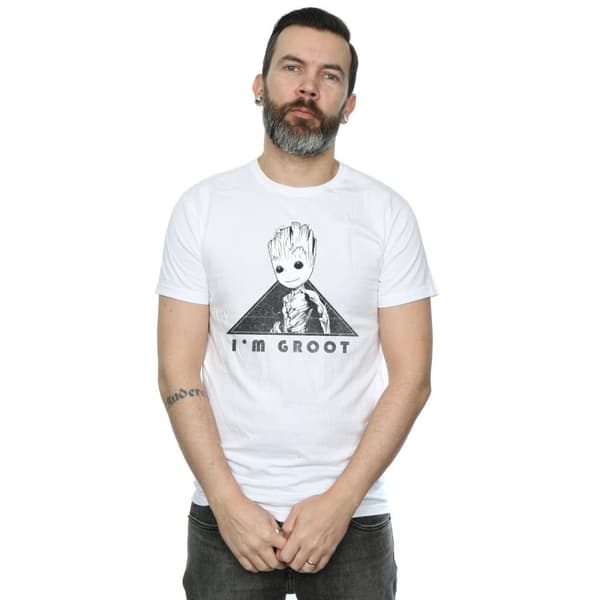 Marvel Mens Guardians Of The Galaxy Vol. 2 Groot Mono Triangle T-Shirt