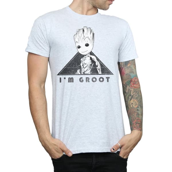 Marvel Mens Guardians Of The Galaxy Vol. 2 Groot Mono Triangle T-Shirt
