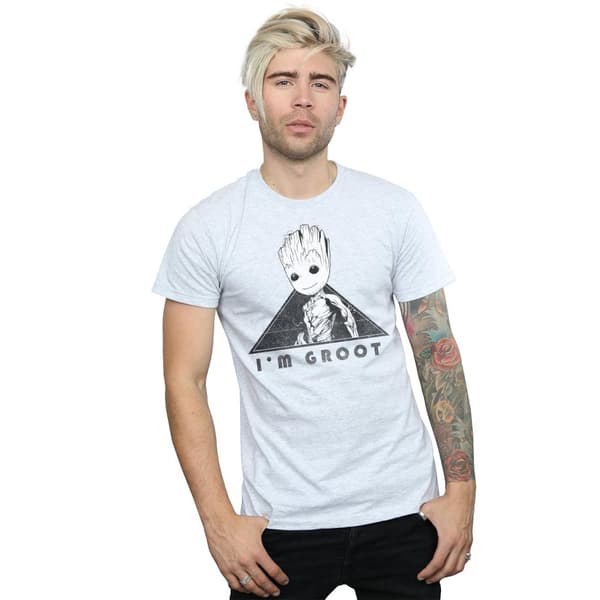 Marvel Mens Guardians Of The Galaxy Vol. 2 Groot Mono Triangle T-Shirt