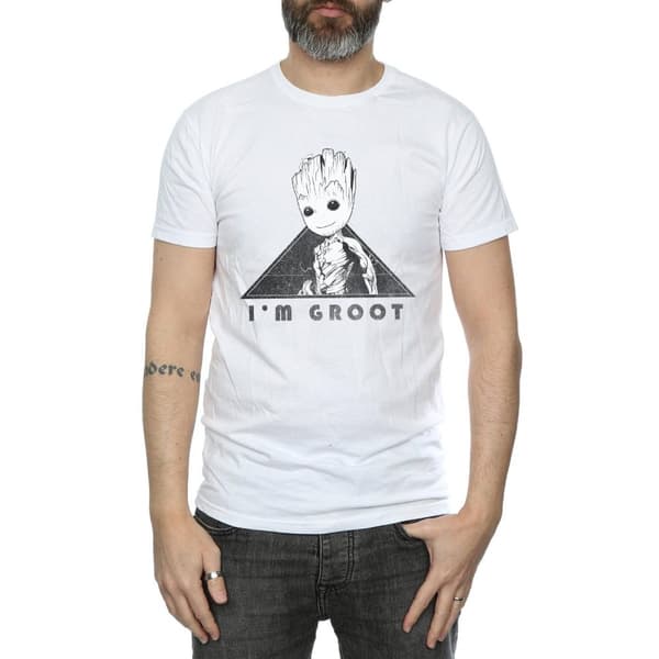 Marvel Mens Guardians Of The Galaxy Vol. 2 Groot Mono Triangle T-Shirt