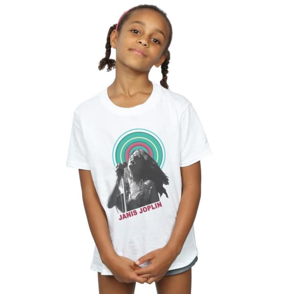 Janis Joplin Halo Photo T-shirt i bomull för flickor