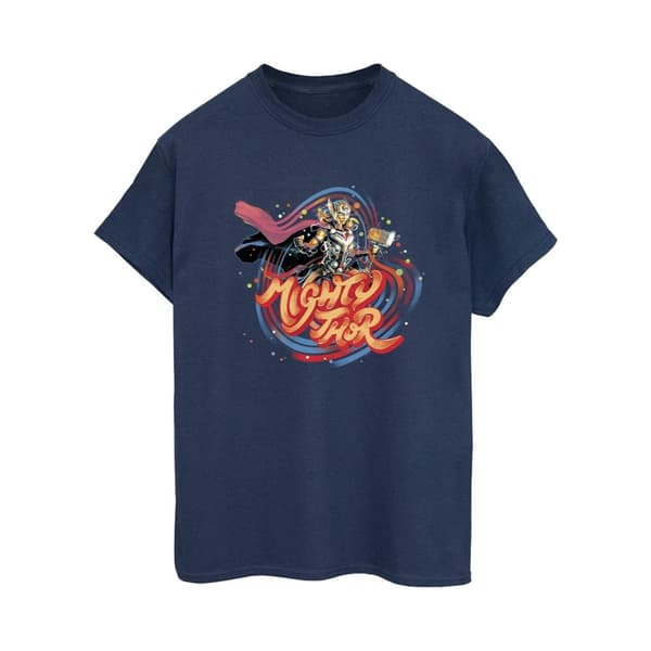 Marvel Dam/Tjej Thor Love And Thunder Mighty Thor Swirl Bomull Boyfriend T-shirt