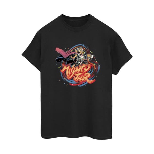 Marvel Dam/Tjej Thor Love And Thunder Mighty Thor Swirl Bomull Boyfriend T-shirt