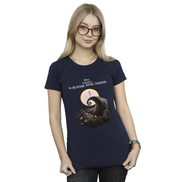 The Nightmare Before Christmas Womens/Ladies Moon Poster Cotton T-Shirt