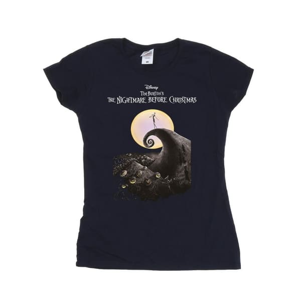 The Nightmare Before Christmas Womens/Ladies Moon Poster Cotton T-Shirt
