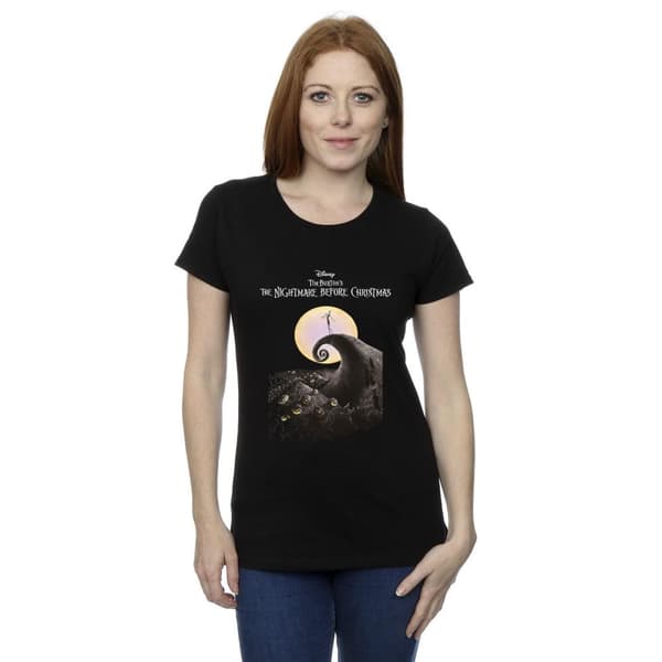 The Nightmare Before Christmas Womens/Ladies Moon Poster Cotton T-Shirt