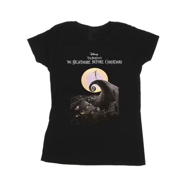 The Nightmare Before Christmas Womens/Ladies Moon Poster Cotton T-Shirt