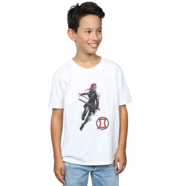 Marvel Boys Avengers Endgame Painted Black Widow T-Shirt
