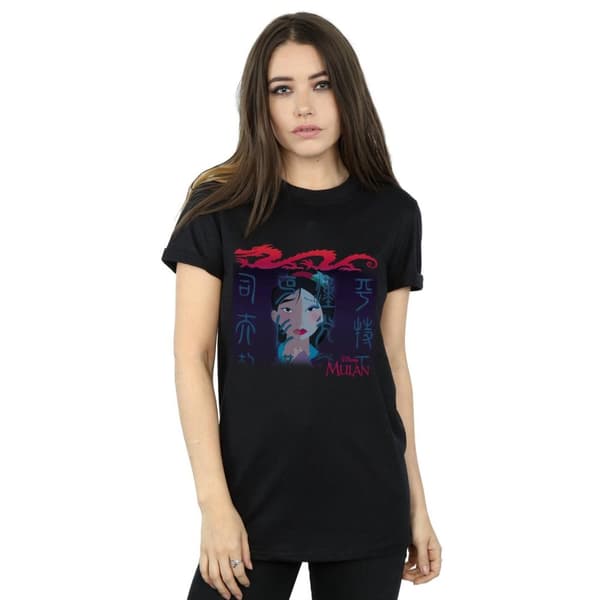 Disney Womens/Ladies Mulan Geisha Face Cotton Boyfriend T-Shirt