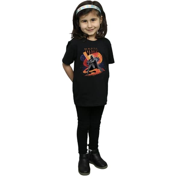 Star Wars Darth Vader Swirling Fury bomulls-T-shirt för flickor