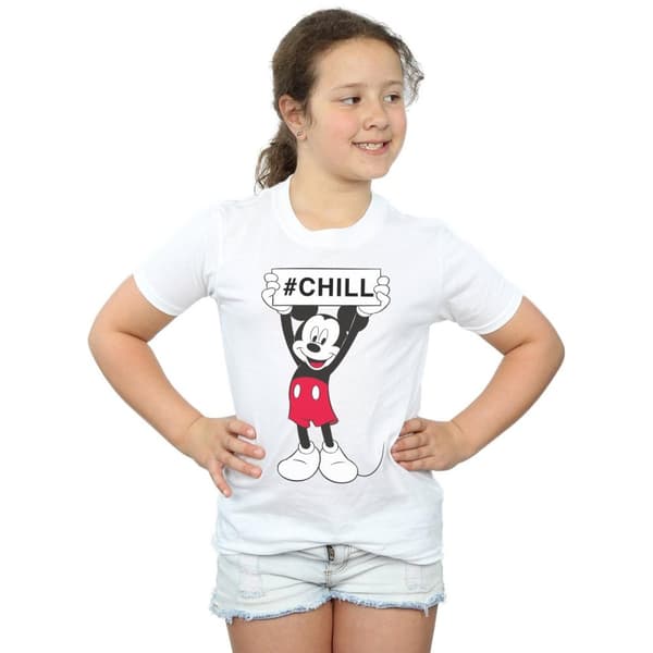 Disney Girls Mickey Mouse Chill Cotton T-Shirt