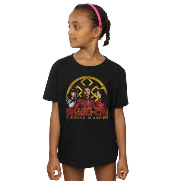 Marvel Girls Shang-Chi And The Legend Of The Ten Rings Group Logo Emblem Cotton T-Shirt