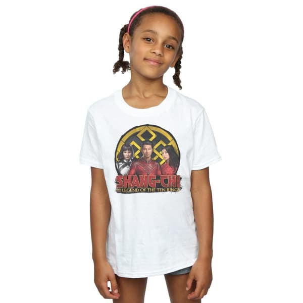 Marvel Shang-Chi And The Legend Of The Ten Rings - T-shirt med grupplogotyp och emblem i bomull för flickor