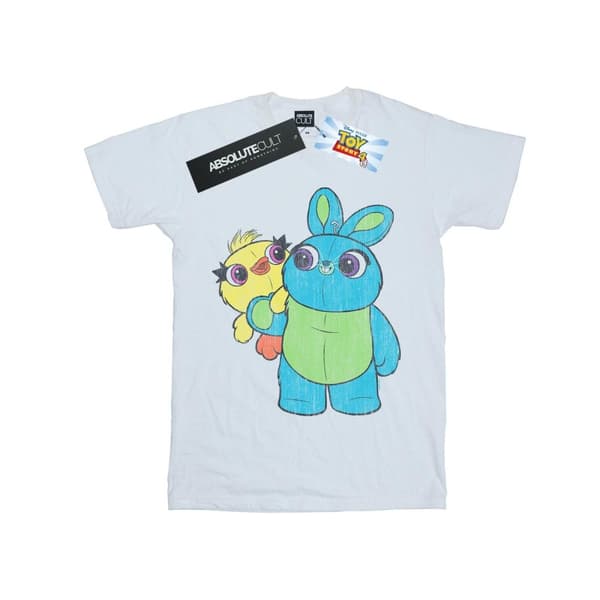 Disney T-shirt i bomull för flickor Toy Story 4 Ducky And Bunny Distressed Pose