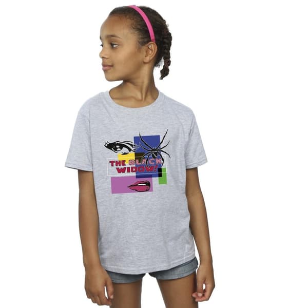 Marvel Girls Black Widow Pop Art Cotton T-Shirt