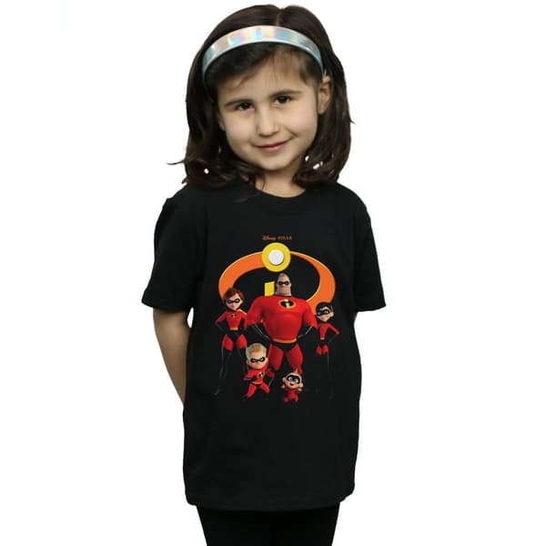 Disney T-shirt i bomull med grupplogotyp för flickor - Incredibles 2