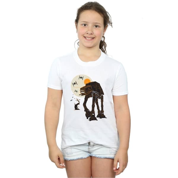 Star Wars Halloween AT AT bomulls-T-shirt för flickor