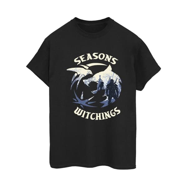 Netflix Dam/Tjej The Witcher Christmas Wolf Boyfriend T-shirt i bomull