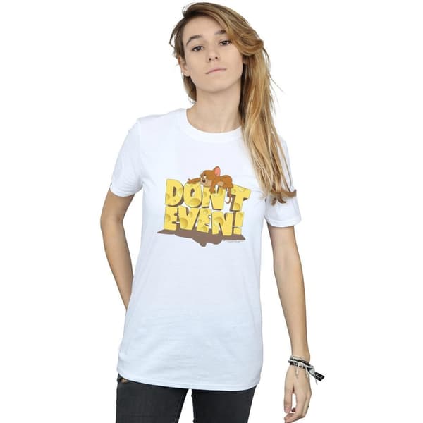 Tom And Jerry Womens/Ladies Don´t Even Cotton Boyfriend T-Shirt