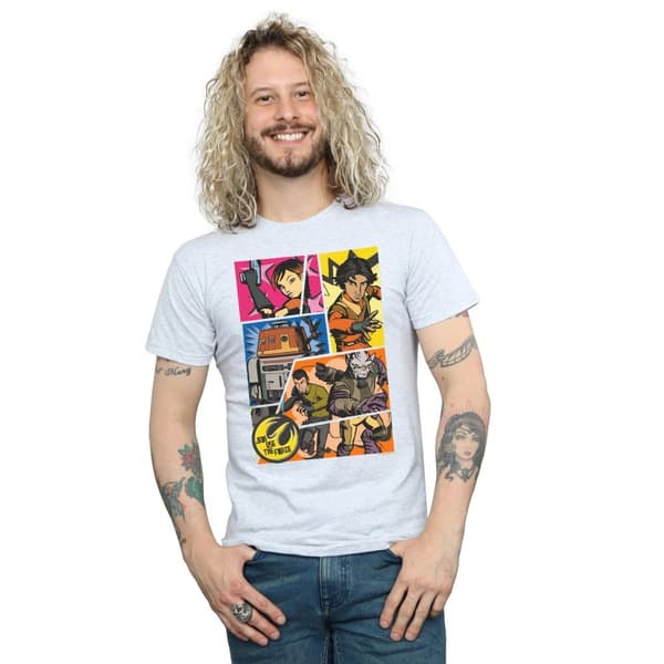 Star Wars Mens Rebels Comic Strip T-Shirt