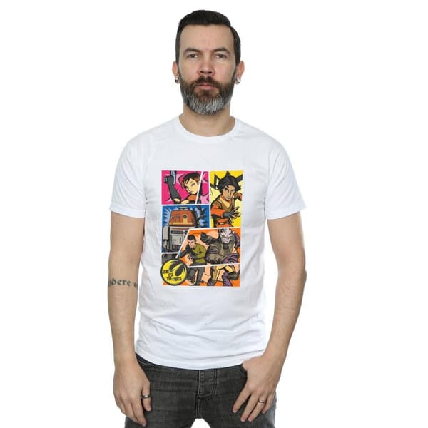 Star Wars Mens Rebels Comic Strip T-Shirt