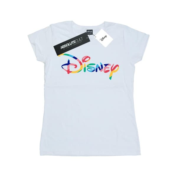 Disney Womens/Ladies Rainbow Logo Cotton T-Shirt
