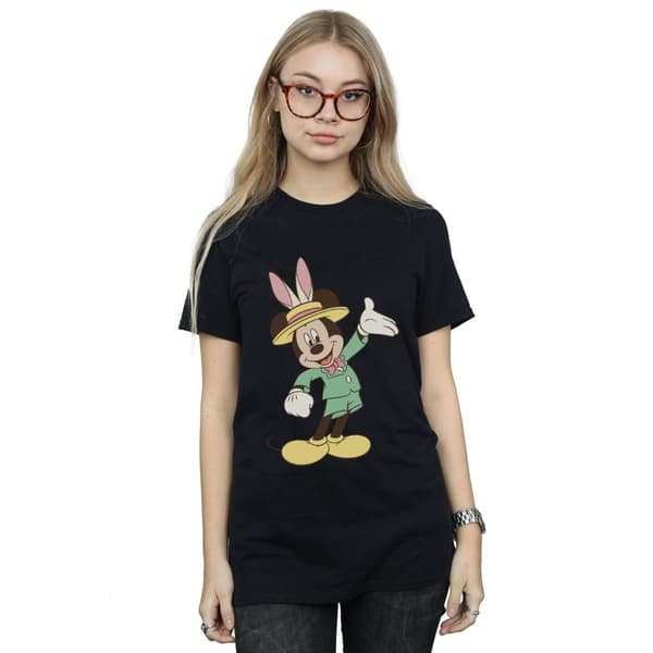 Disney Womens/Ladies Mickey Mouse Easter Bunny Cotton Boyfriend T-Shirt