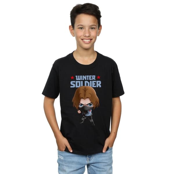 Marvel Boys Winter Soldier Bucky Toon T-Shirt