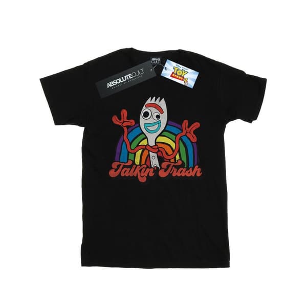 Disney Womens/Ladies Toy Story 4 Forky Talkin´ Trash Cotton Boyfriend T-Shirt Black 3XL