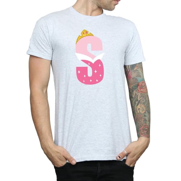 Disney T-shirt med alfabetet S för Törnrosa för herrar