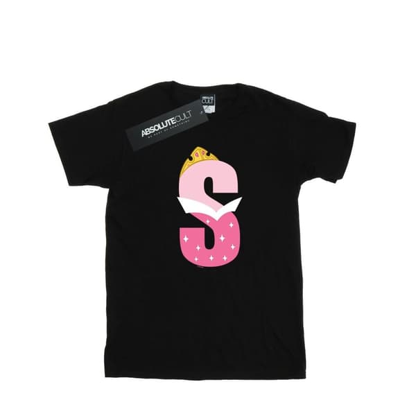 Disney T-shirt med alfabetet S för Törnrosa för herrar Black 3XL