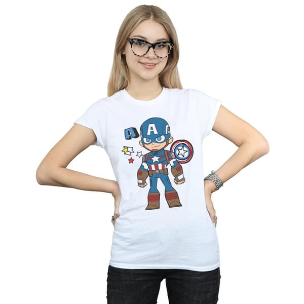 Marvel Womens/Ladies Captain America Sketch Cotton T-Shirt