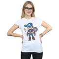 Miniatyrbillede 2 af 3: Marvel Womens/Ladies Captain America Sketch Cotton T-Shirt