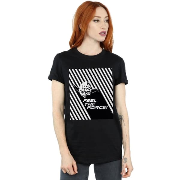 Star Wars Womens/Ladies Yoda Feel The Force Cotton Boyfriend T-Shirt