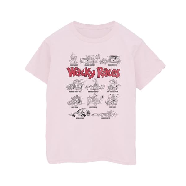 Wacky Races Dam/kvinnor Car Lineup Boyfriend T-shirt i bomull