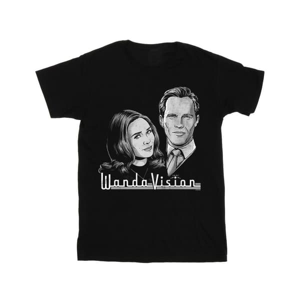 Marvel Dam/Tjej WandaVision Mono Stars Boyfriend T-shirt i bomull