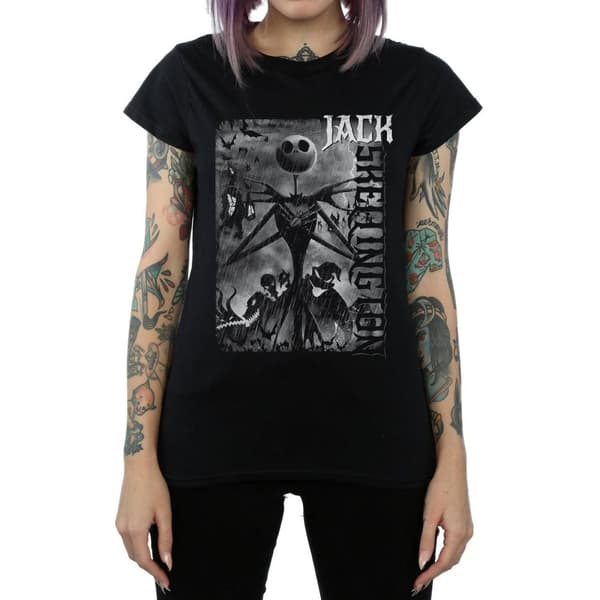 Disney Dam/kvinnor Nightmare Before Christmas Skellington T-shirt i bomull