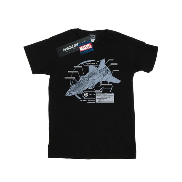 Marvel Boys The Avengers Quinjet Breakdown T-Shirt Black 9-11 Years