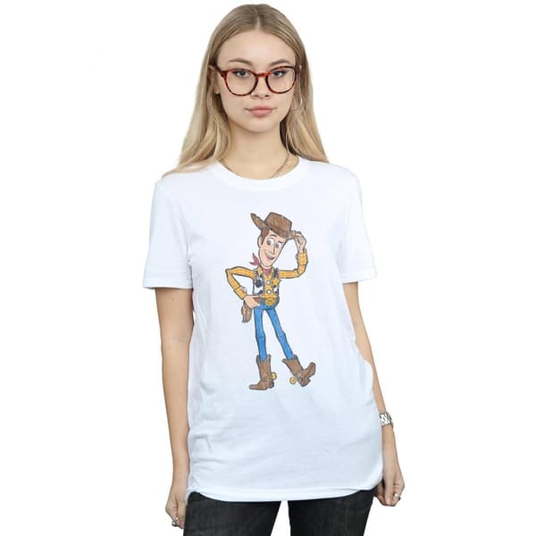 Disney Womens/Ladies Toy Story 4 Sheriff Woody Pose Cotton Boyfriend T-Shirt