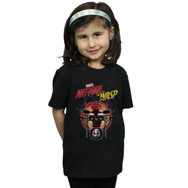 Marvel T-shirt i bomull med trummis för Ant-Man And The Wasp för flickor