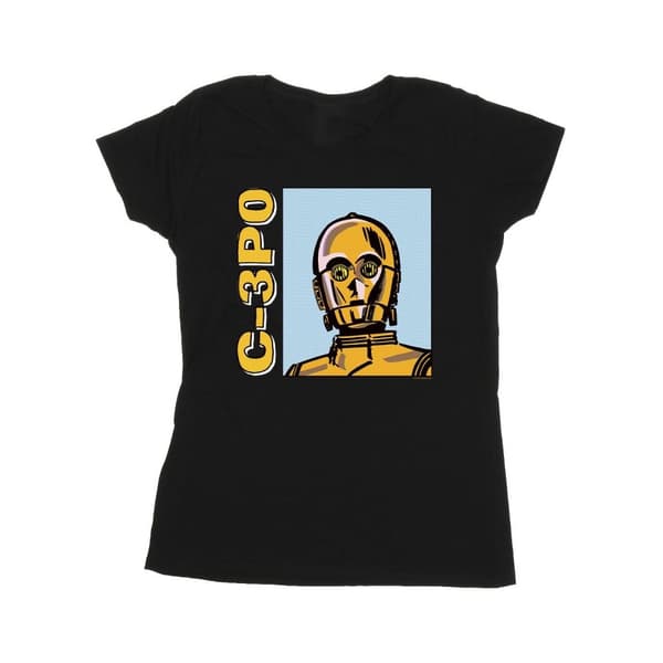 Star Wars Womens/Ladies C3PO Line Art Cotton T-Shirt