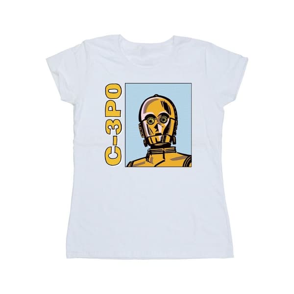 Star Wars Womens/Ladies C3PO Line Art Cotton T-Shirt