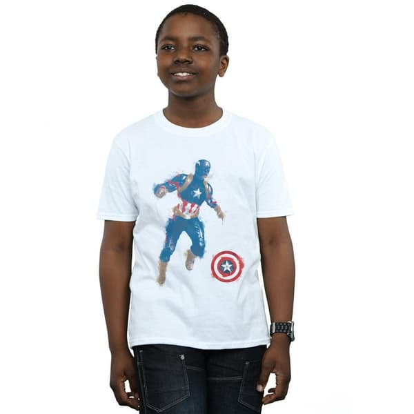 Marvel Boys Avengers Endgame Painted Captain America T-Shirt