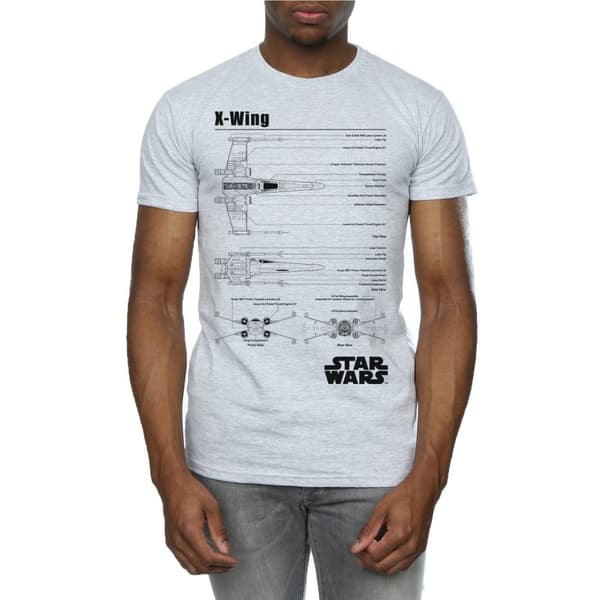Star Wars Mens X-Wing Blueprint T-Shirt